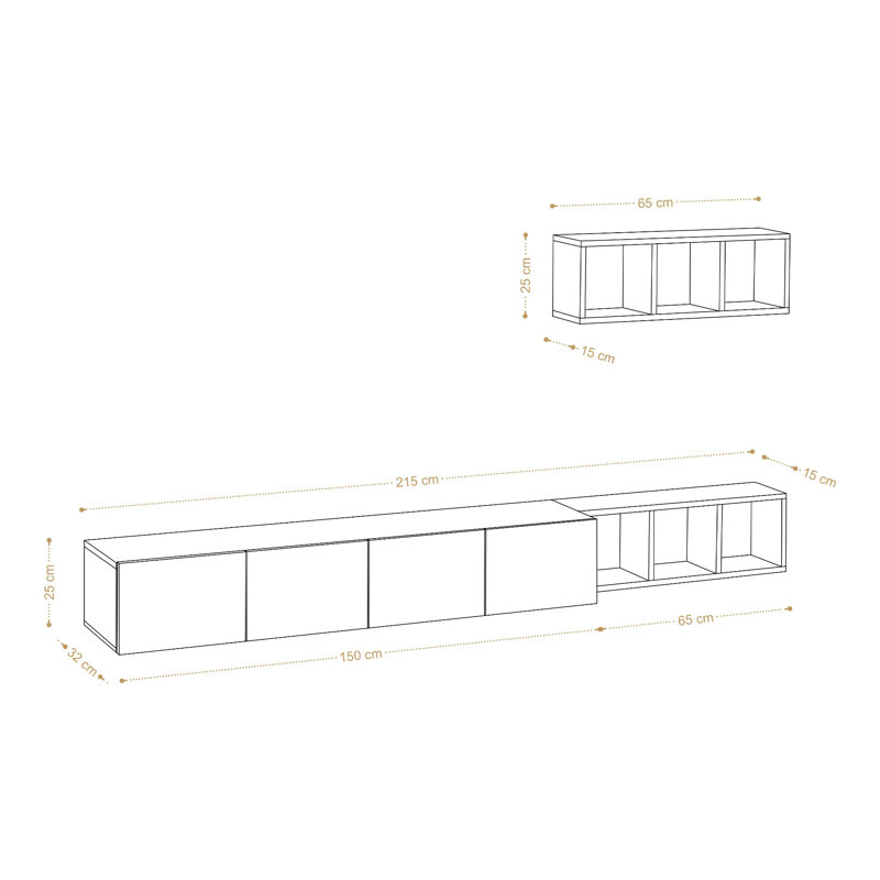 Ridott Unfinished TV Stand for TVs up to 78"
