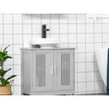 Durability Modern Storage Sink Cabinet with 2 Doors, Pedestal Under Sink,Bathroom Cupboard with Adjustable Shelves
