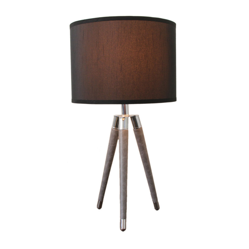 Molinari Metal Tripod Lamp, Black, Gray, 26.75" H x 14" W x 14" D