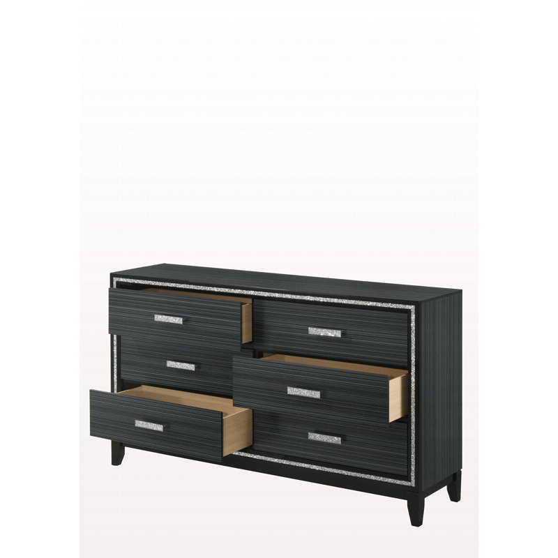 Commode de style moderne avec finition noire, Noir