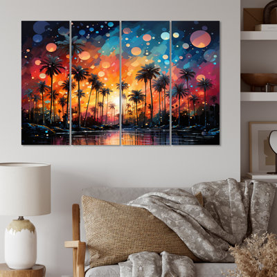 Palm Trees Palm IX  Palm Trees Canvas Art Print  4 Panels