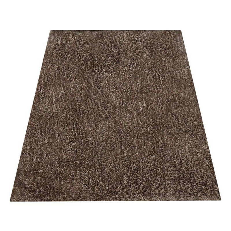 Aimani Hand Tufted Shag Polyester Eco-Friendly Area Rugs - Rectangle, Light Brown Beige Color, Plain Solid Design, High Pile Thick Handmade Anti Skid Area Rugs for Living Room, Bed Room