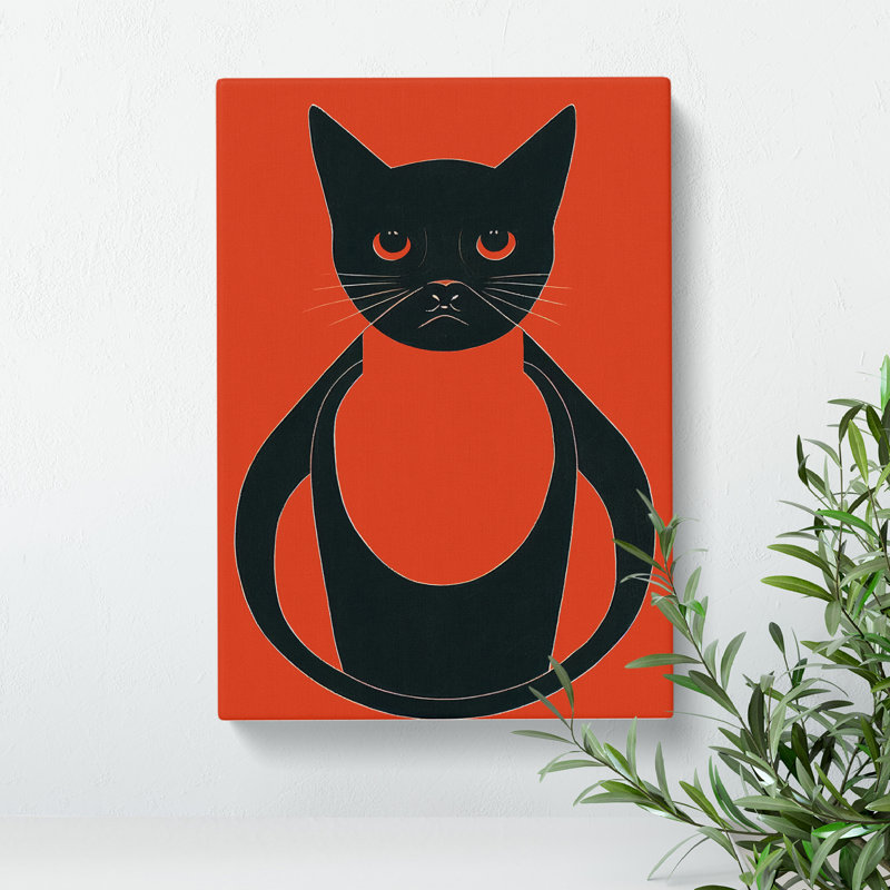 Artful Cat - Wrapped Canvas Print, 50cm H x 35cm W x 3cm D