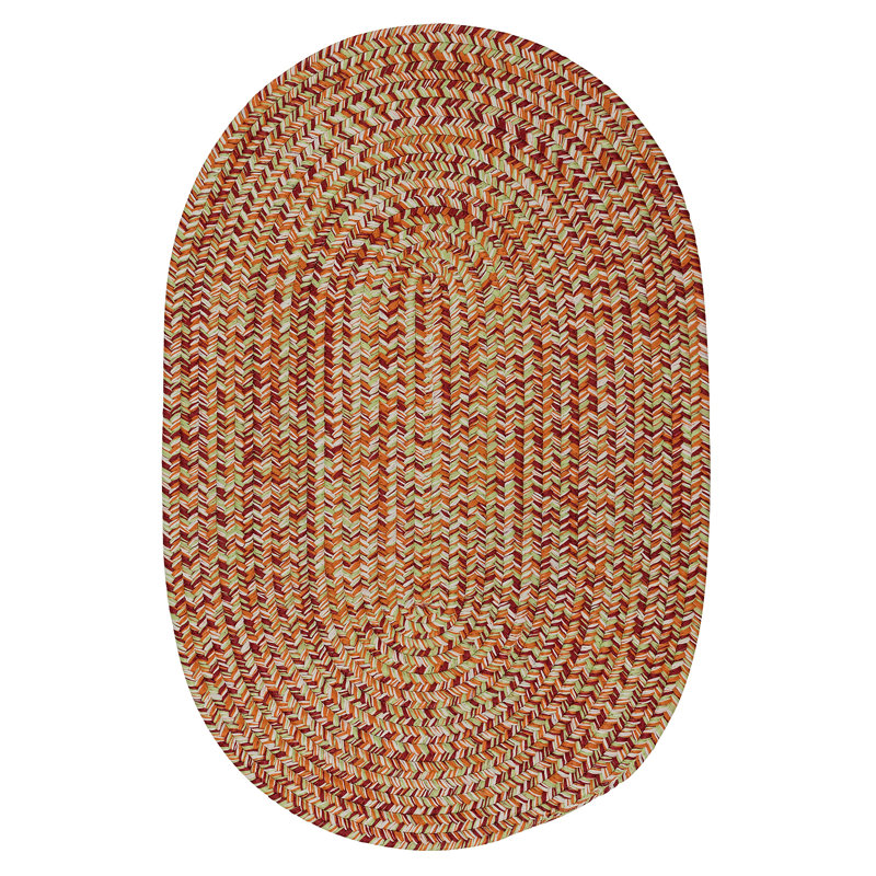 Tapis réversible intérieur / extérieur Wolfsbrug - orange, Ovale 14 pi x 18 pi