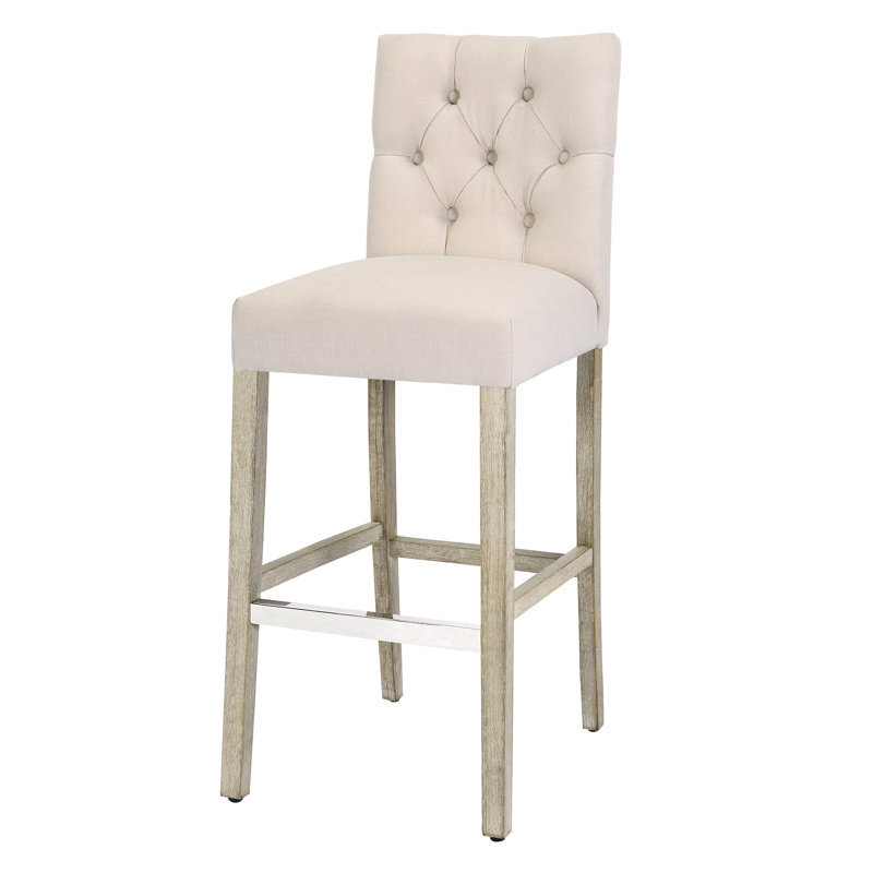 Tabouret de bar et de comptoir Wren, Beige, Tabouret de bar (siège d'une hauteur de 29 po), Gris antique