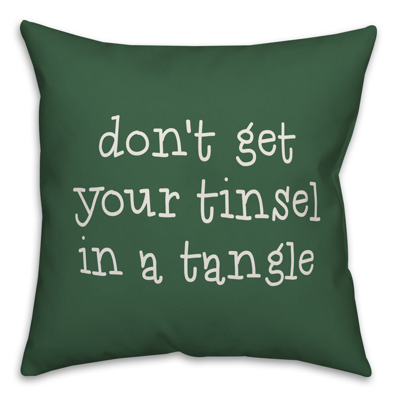  Coussin décoratif «Don't Get Your Tinsel in a Tangle», 16 po x 1 po, Housse de coussin seulement - Insert