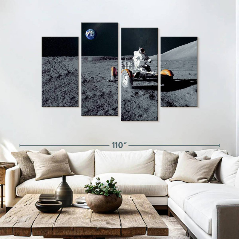 Oberle Astronaut On Moon Rover, 54"H x 84"W