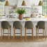 25.5" Linen Counter Stools With Solid Wood Legs