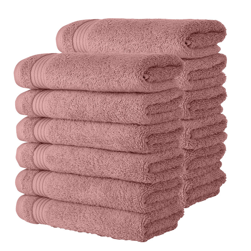 Shannan 12" W Terrycloth Washcloth Set , Pink