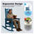 Set of 2 Dark Blue HDPE Outdoor Rocking Chairs - Oversized Patio Garden Seating with Weather-Resistant Finish-1178580374