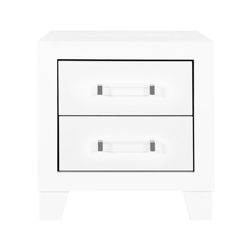 Table de chevet blanche contemporaine avec hauteur de 23,7 po - support élégant de style moderne, profondeur de paquet de 25,31