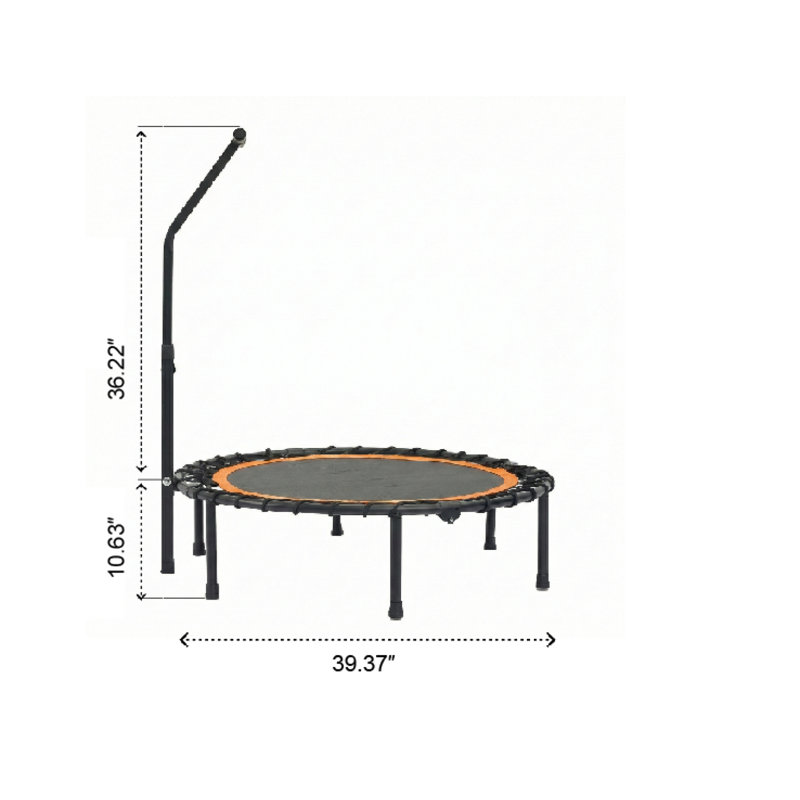 Trampoline de sport assemblé avec guidon robuste pour une utilisation intérieure et extérieure