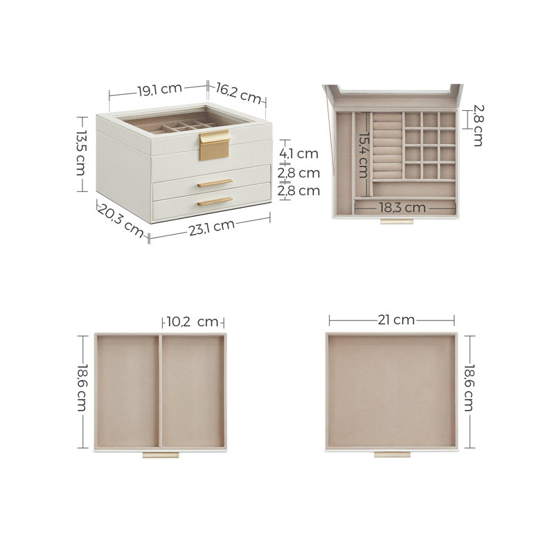 Betzy Jewellery Box +, Cloud White