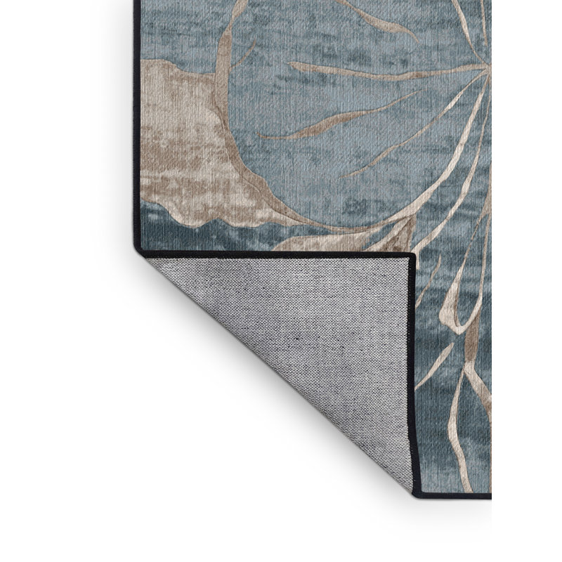 Tapis gris lavable à la machine, Carré 4 pi