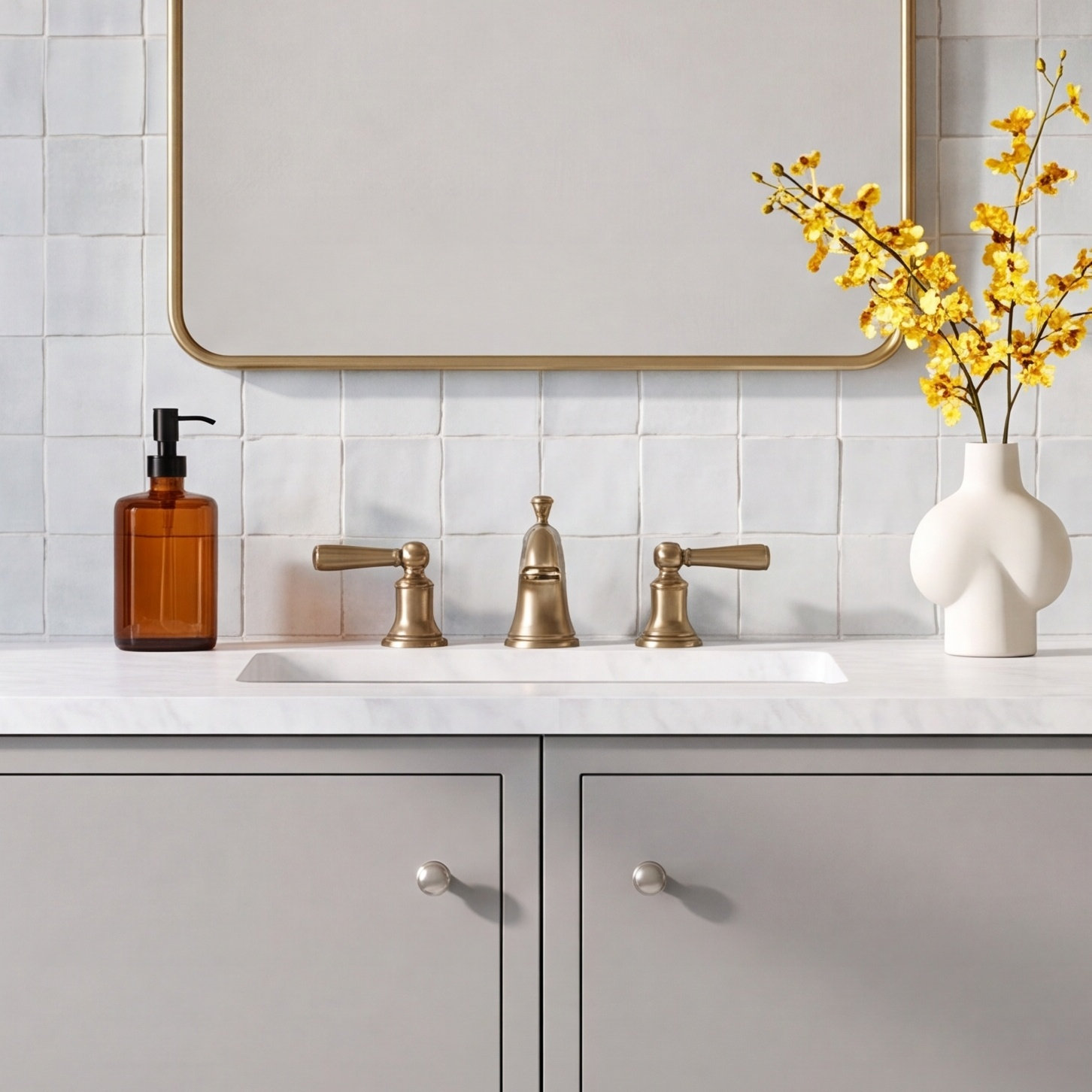 Bancroft Widespread Bathroom Faucet with Drain, Vibrant Brushed Nickel