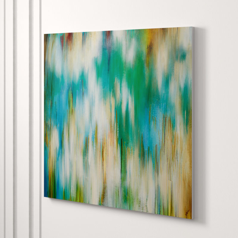 Aqua Prism Print by Rikki Drotar, Image Brush Gel, 30" H x 30" W
