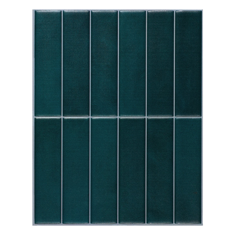 Carrelage mosaïque auto-adhésif en gel, Vert / mat