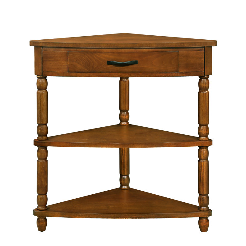 Table de coin triangulaire 33,8 po Aleshire, Brun