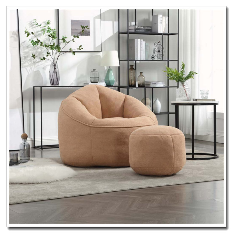 Fauteuil à billes avec rembourrage en mousse et fauteuil, Tanné