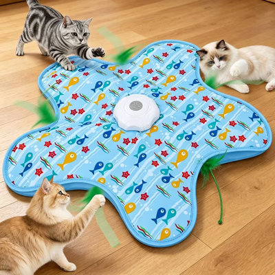 Chat pour chat 3 en 1 cache-cache pour chatons, jeu automatique interactif, plume baguette mobile, housse de 25 po pour tous les chats d'intérieur