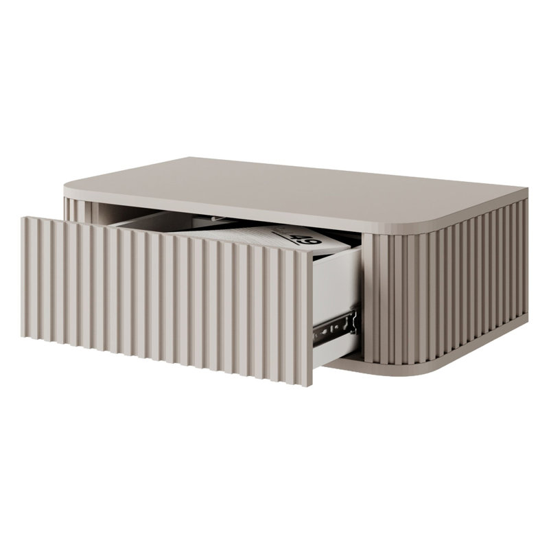 63cm W Metal Bedside Table, Grey