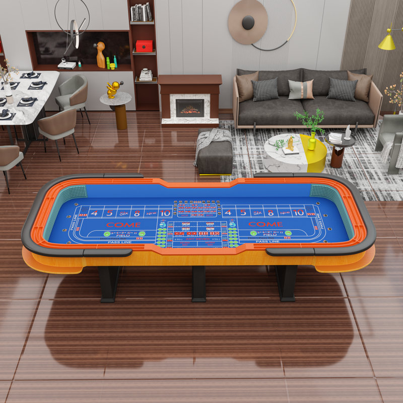 Table de jeu de craps INO Design 12 pi pour 10 joueurs de table de casino, Bleu