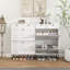 Armoire de rangement pour 12 paires de chaussures avec 2 tiroirs rabattables