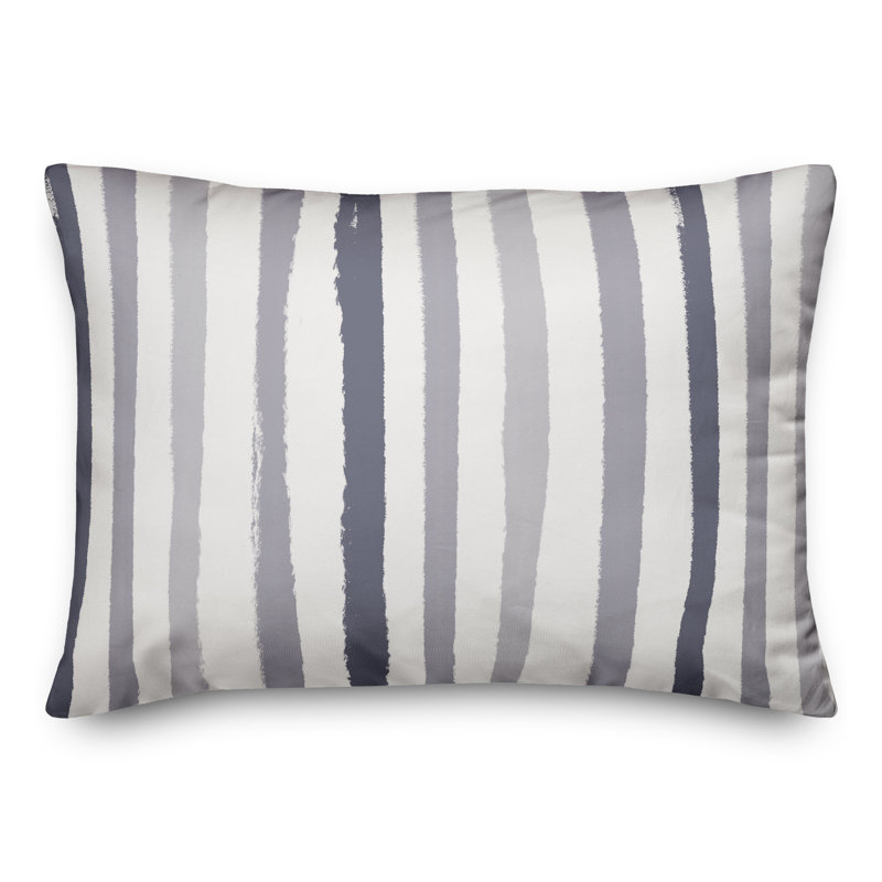 Striped Outdoor Throw Pillow, Blue