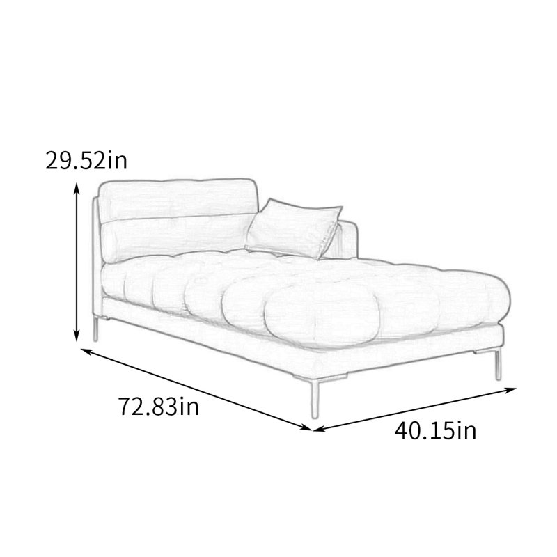Méridienne moderne et confortable avec éponge haute densité, Orienté à gauche (vu de face), Beige