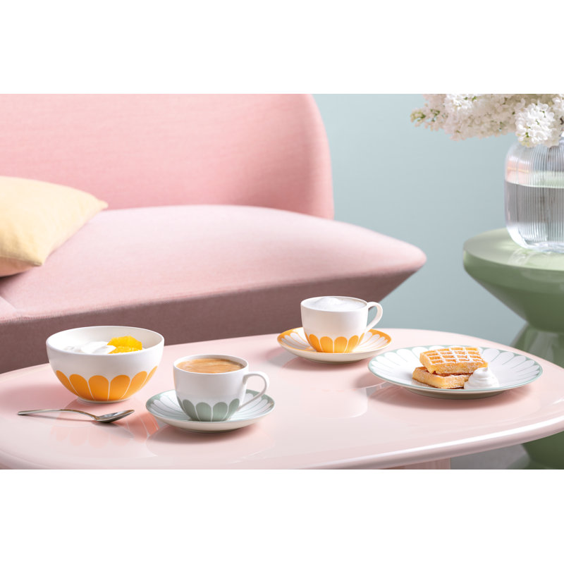 Villeroy & Boch Fleur Vert Collection Cereal Bowl, Premium Porcelain, Made in Germany, Perfect for Cereal, Oatmeal or Rice Dishes, Dishwasher and Microwave Safe, 14.5 oz Capacity, 5.5 x 2.75 in, Green