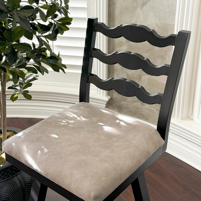 Kindig Swivel Upholstered 26'' Counter Stool with Aluminum Frame ( Set of 2), Beige