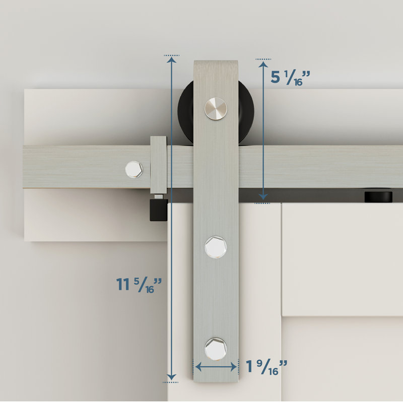 Ensemble de quincaillerie standard pour porte de grange simple, Nickel satiné, 72 po