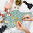 Ambesonne Cat Tempered Glass Cutting Board Feline with Rainbow Tail Multicolor