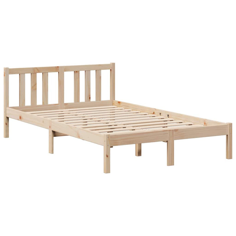 Bookcase Bed Without Mattress Double Solid Wood Pine, 141cm x 195.5cm