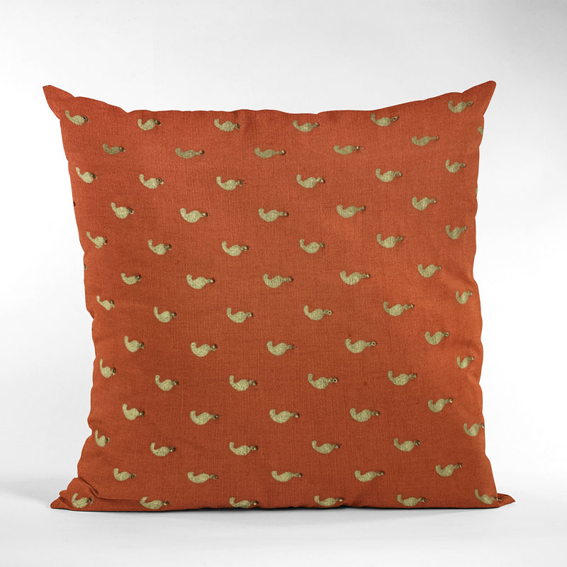 Beaded Linen Indoor/Outdoor Pillow Cover & Insert, 20" x 20", Red