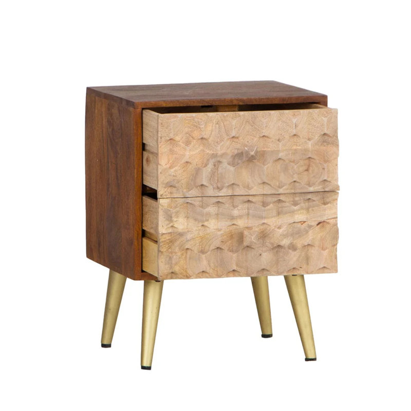 Ankica 45cm W Solid Wood Bedside Table