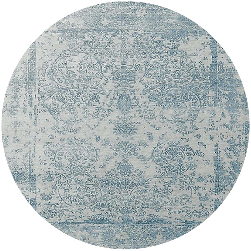 Tapis 100% moderne de style Mid-Century 100% lavable à la machine, Rond 6 pi