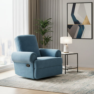 Claverton Manual Swivel Rocker Recliner With Chenille Upholstery by Ebern Designs