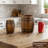2-Piece Solid Wood Kitchen Utensil Holder Crock