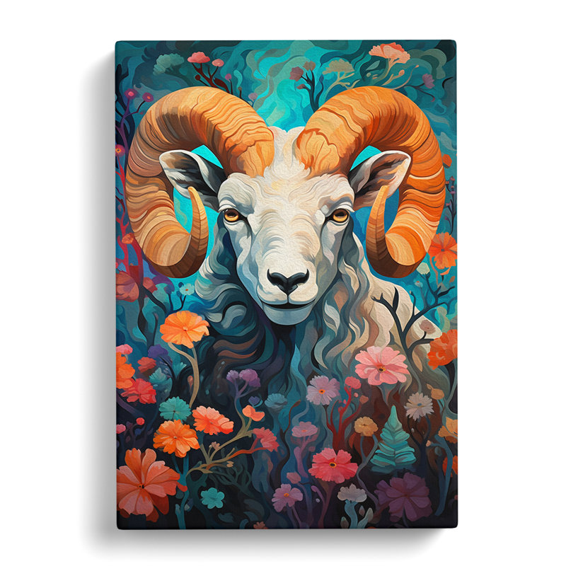 Ram Sheep Orphism - Wrapped Canvas, 50cm H x 35cm W x 3cm D