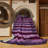 Machine Washable Horizontal Stripes Purple Area Rug