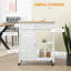 Chariot pour îlot de cuisine en bois massif, roulant avec rangement et tiroir, blanc pour la salle à manger, rangement durable, blanc, tiroir