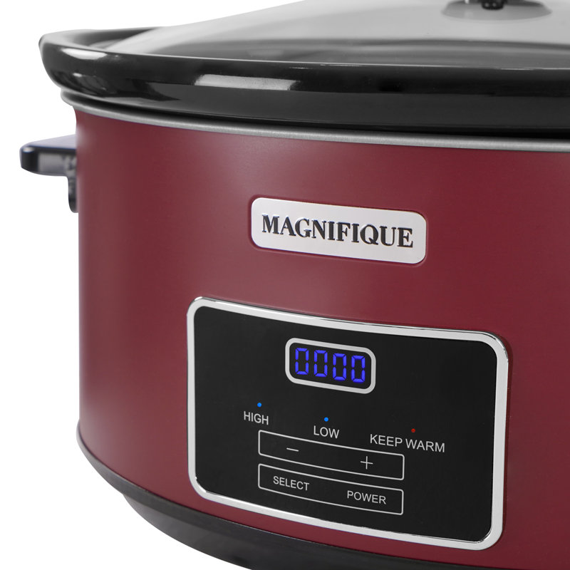 Magnifique Programmable Slow Cooker, 7 Qt, Red