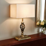 Bratton 45Cm Twist Rectangle Antique Brass Table Lamp
