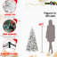 Arbre de Noël enneigé 8 pi, 1445 pointes, aiguille dure enneigée, structure à charnières pour une installation rapide, célébrations à base en métal de 8 pi avec conception et branches d'aiguille, installation, présentoirs robustes
