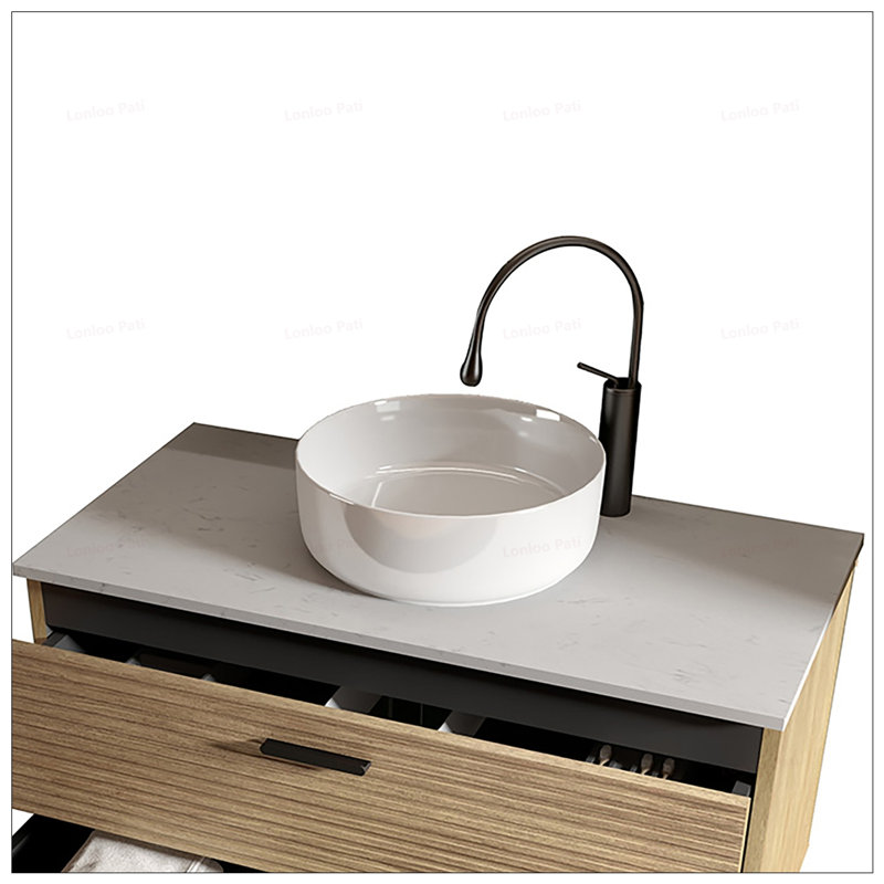 Glossy White Ceramic Basin, Durable and Elegant for Modern Kitchens and Bathrooms, Easy to Clean and Maintain
