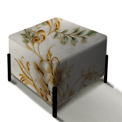 Vintage Ornamental Frames Victorian Pattern III - Damask Square Ottoman