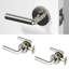 Poignée de porte Arc d'intimité moderne pour porte (pour lit et salle de bain) - Style minimaliste élégant en nickel brossé-114645746