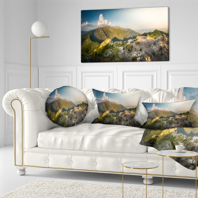 Coussin Rocky Green Mountains Panorama