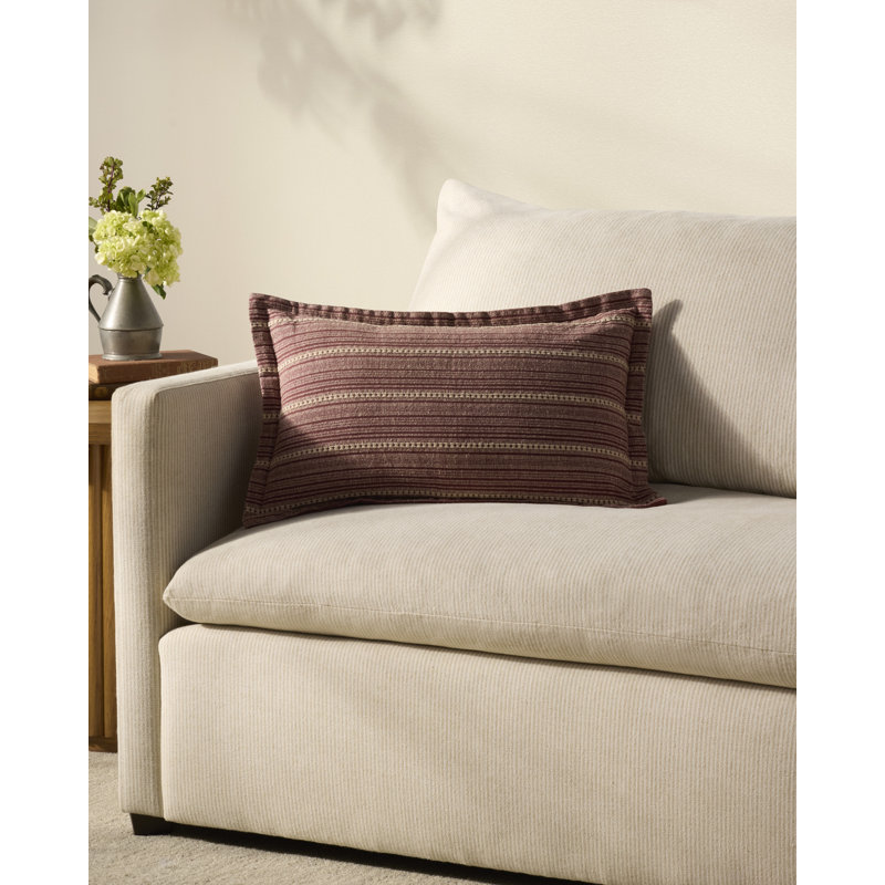 Chris Loves Julia Howie Throw Pillow, 22"H x 13"W, Rectangular, Wine 